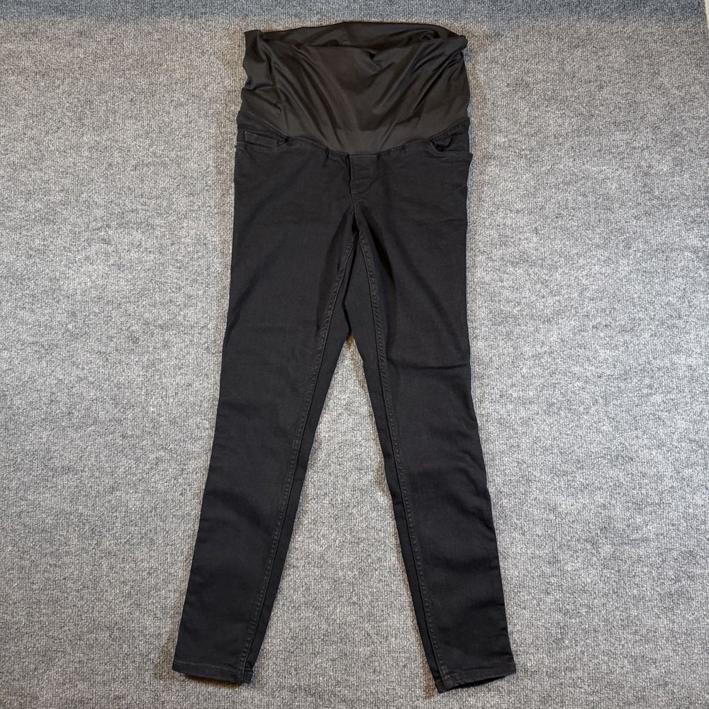 Old Navy Womens 6 Maternity Full Panel Skinny Black Denim Jeans